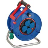 Garant Bretec 240 IP44 cable reel 4 ways blue  25m N07V3V3-F 3G1,5 sockets / thermo *DK*