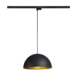 FORCHINI M, E27, black/gold, 3P.-adapter, 40cm round, Metal