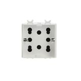 Side Socket Outlet (1 Schuko + 2 Dual amp.) Protective contact (SCHUKO) White - Chiara