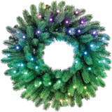Twinkly Pre-lit Wreath – 50 RGB LED, Regal 24" Green Wire, Plug Type C