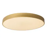 Lucide UNAR - Flush ceiling light - Ø 60 cm - LED Dim. - 1x60W 2700K - 3 StepDim - Matt Gold / Brass