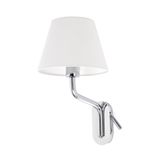 ETERNA Left chrome/white table lamp with reader