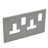 Arteor™ - British standard plate for 13 A twin switched socket outlet 2 gang - Magnesium