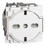 L.NOW-flat socket 16 A Ger-Ita std white