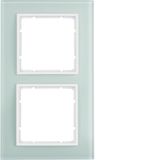 Glass frame 2gang, B.7, p. white/p. white matt