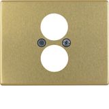 Centre plate for loudspeaker socket outlet, Arsys, gold metal