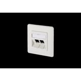 Modul wall outlet flush mounted 2 port unequipped pure white