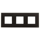 N2273 CN Frame 3-gang / 2+2+2-modules - Noble - Black Glass