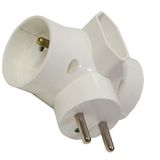 Adapteris Socket 2v a/z +1v b/z white Orno R-21