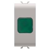 SINGLE INDICATOR LAMP - GREEN - 1 MODULE - NATURAL SATIN BEIGE - CHORUSMART