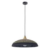 DE-0203-NAT Pendant IP20 Korg E27 15 Light wood Black