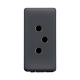 SWISS SOCKET-OUTLET 250V ac - 2P+E 10A - TYPE 12 - 1 MODULE - SYSTEM BLACK