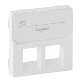 Cover plate Valena Life -double RJ45/RJ45+RJ11 socket -with label holder -white