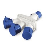 3-WAY ADAPTOR 2P+E 16A IP44