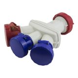 3-WAY ADAPTOR 3P+N+E 16A IP66