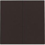 Finishing set for double electronic switch or push button, dark brown