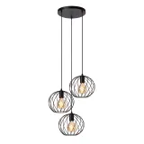 DANZA Pendant light-Black-Ø50-3xE27-40W-Metal