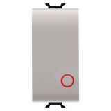 PUSH-BUTTON 1P 250V ac - NC 16A - NEUTRAL BUTTON - SYMBOL 0 RED - 1 MODULE - NATURAL SATIN BEIGE - CHORUSMART