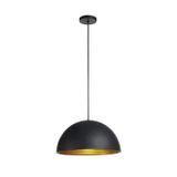 FORCHINI M PD-2 pend. lamp, E27, max. 40W, round, black/gold