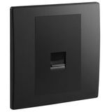 Mallia Senses - 1 gang BS secondary telephone socket outlet - Brushed Black