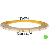 LED strip 12W/m 120led/m GREEN IP67 12V 660Lum/m 36'000h CRI>80 (5m) THORGEON