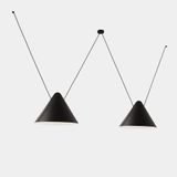 Pendant Super Attic 2 bodies Conic Shape 1250mm E27 23W Black