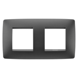 ONE INTERNATIONAL PLATE - IN PAINTED TECHNOPOLYMER - 2+2 MODULES HORIZONTAL - SATIN BLACK - CHORUSMART