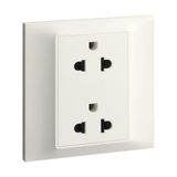 Belanko S - 1 gang 2X2P Euro/US socket outlet with earth - Ivory