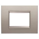 LUX PLATE - IN METAL - 3 MODULES - BRUSHED ALUMINIUM - INNER FRAME MATT LIGHT BRONZE - CHORUSMART