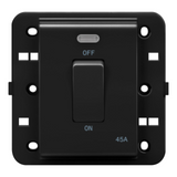 ONE-WAY SWITCH 2P 250V ac - BRITISH STANDARD - 45 A - 1 GANG - BACKLIT - BLACK - CHORUSMART