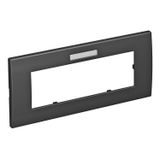 Cover frame AR45-BF3, for accessory mounting box 71GD9-2, triple, with labelling panel for horizontal device installation