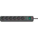 Eco-Line 13.500A extension socket with surge protection 6-way anthracite 1,5m H05VV-F 3G1,5