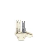 Female connector;with strain relief plate;4-pole;white/gray