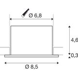 UNIVERSAL DOWNLIGHT PHASE recessed light, IP65, 5/8W, 2700/3000/4000/6500K, 38°, without cover