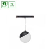 SYSTEM SHIFT - GLOBE P SUSPENDED SPHERE TRACK LIGHT 100MM (850MM CABLE) 5W 165DEG BLACK 5Y WARRANTY