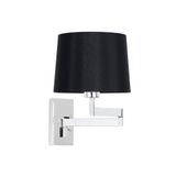 ARTIS ARTICULATED CHROME WALL LAMP BLACK LAMPSHADE