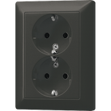 Socket outlet 2-gang, 16 A / 250 V, ant