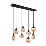 Lumina pendant 8-pc E14 matt black/amber