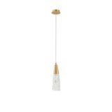 Brass Gold Metal & Clear Structured Glass LED G9 1x5 Watt 230 Volt IP20 Bulb Excluded D: 8 H1: 29 H2: 180 cm Adjustable Height