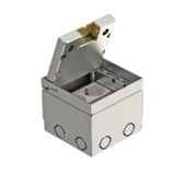 GE 2V 15 VO 7368399 Service outlet, complete with double socket, 125x125x110, Brushed and lam..