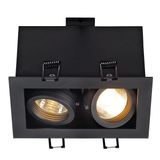 KADUX 2 GU10 Downlight, angular, matt black, max. 2x50W