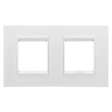 LUX INTERNATIONAL PLATE - IN METAL - 2+2 MODULES HORIZONTAL - MONOCHROME SATIN WHITE - CHORUSMART