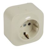 German std socket 2P+E Forix - with shutters - IP 2X - 16 A - 250 V~ - ivory