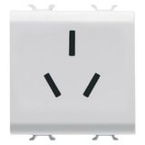 CHINESE STANDARD SOCKET-OUTLET 250V ac - 2P+E 16A - 2 MODULES - SATIN WHITE - CHORUSMART