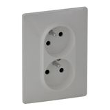 2x2P+E socket with shutters Valena Life - French std - 16 A - 250 V~ - alu