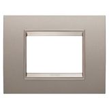 LUX PLATE - IN METAL - 3 MODULES - PEARLY BRONZE - INNER FRAME MATT LIGHT BRONZE - CHORUSMART