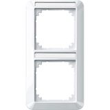 1-M frame, 2-fold with label holder, vertical mounting, polar white glossy