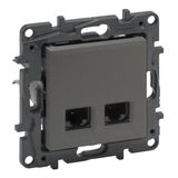 Double RJ45 socket Niloé Step category 6 UTP medium grey