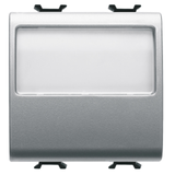 PUSH-BUTTON WITH ILLUMINATED NAME PLATE 250V ac - NO 10A - 2 MODULES - TITANIUM - CHORUSMART