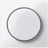 Central plate with rotary knob, polar white, glossy, System M